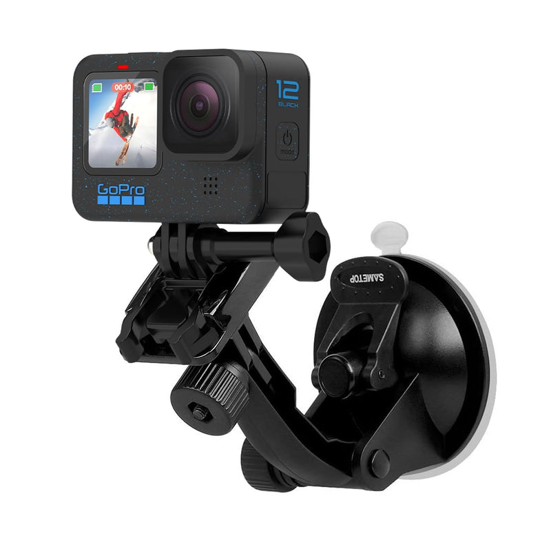 Sametop Suction Cup Mount Compatible with Gopro Hero 12, 11, 10, 9, 8, 7, 6, 5, 4, Session, 3+, 3, 2, 1, Hero (2018), Max, Fusion, DJI Osmo Action Cameras; Perfect for Car Windshield and Window