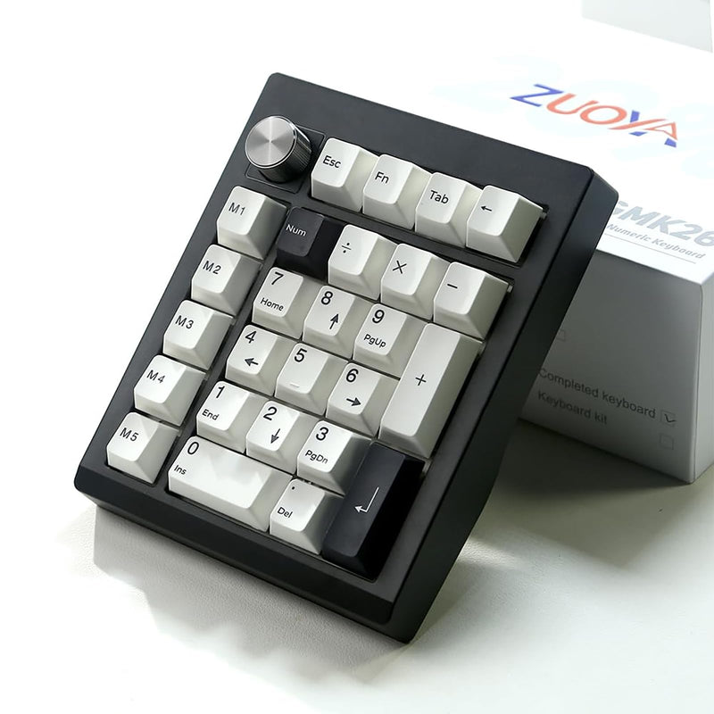 GMK26 Mechanical Numpad,VIA Macro Keypad BT5.0/2.4ghz/Type C Wireless Number Pad RGB HotSwap Numeric Keypads with Knob,PBT Keycaps Gasket Rechargeable Number Keypad for PC Laptop Desktop (Black)