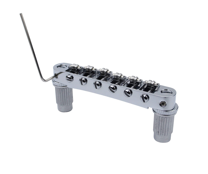 Guyker Guitar Tune-O-Matic Bridge and Stop Bar Tailpiece Combo Replacement Compatible with LP SG EPI 6 String Electric Guitar(GS001 + GM005, chrome) Chrome (Bridge + Tailpiece)