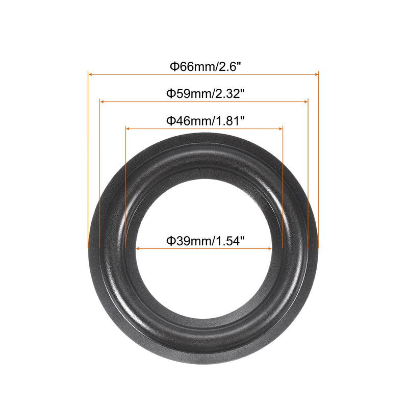 MECCANIXITY Rubber Speaker Foam Edge Surround Rings 2.5 Inch 39mm x 66mm Perforated Subwoofer Rings Replacement Parts for Speaker Repair or DIY Dark Green 2 Pcs