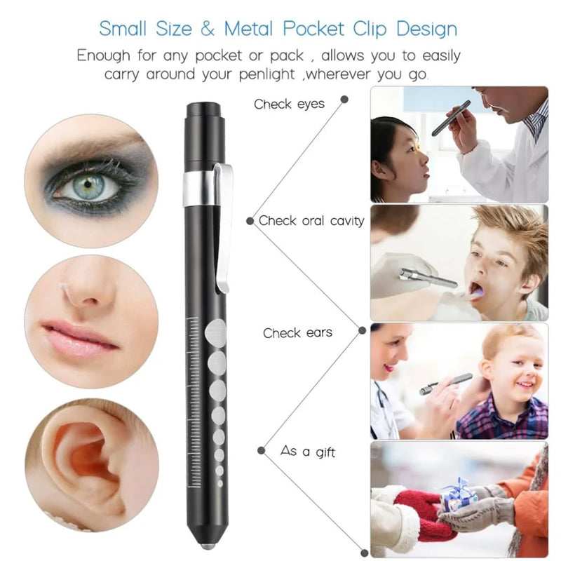 [AUSTRALIA] - Tomedeks 2 Items Nurse Accessories Pupil Light Pupil Lamp Diagnostic Light Nurse Emergency Service Accessories with Pupil Meter and Ruler 
