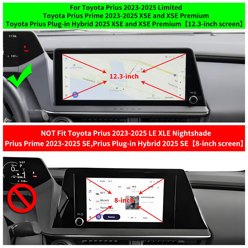 Car Phone Holder For Toyota Prius 2023 2024 2025 2026 Limited，Prius Prime 2023-2026 XSE and XSE Premium【12.3-inch screen】Auto Accessories Navigation Bracket Interior dash board Mobile Cell Mount case for Prius / Prius Prime 2023-2026【12.3" screen】