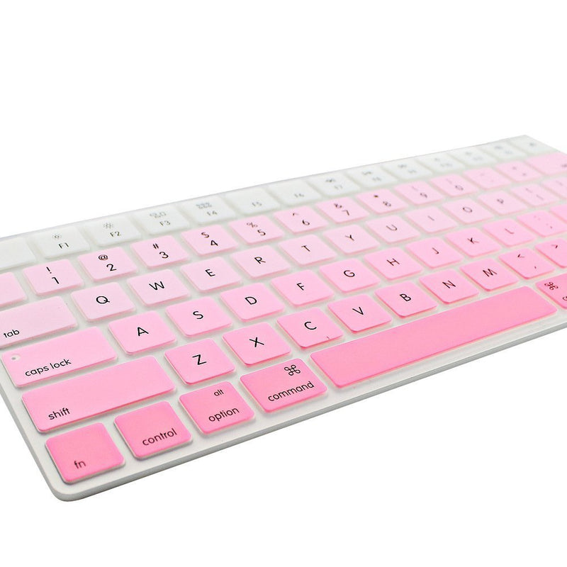 JIFF 2 in 1 Bundle - Silicone Soft Skin Protector Covers for Apple Magic Keyboard (MLA22LL/A) with US Layout and MAC Apple Magic Mouse (Pink) Pink
