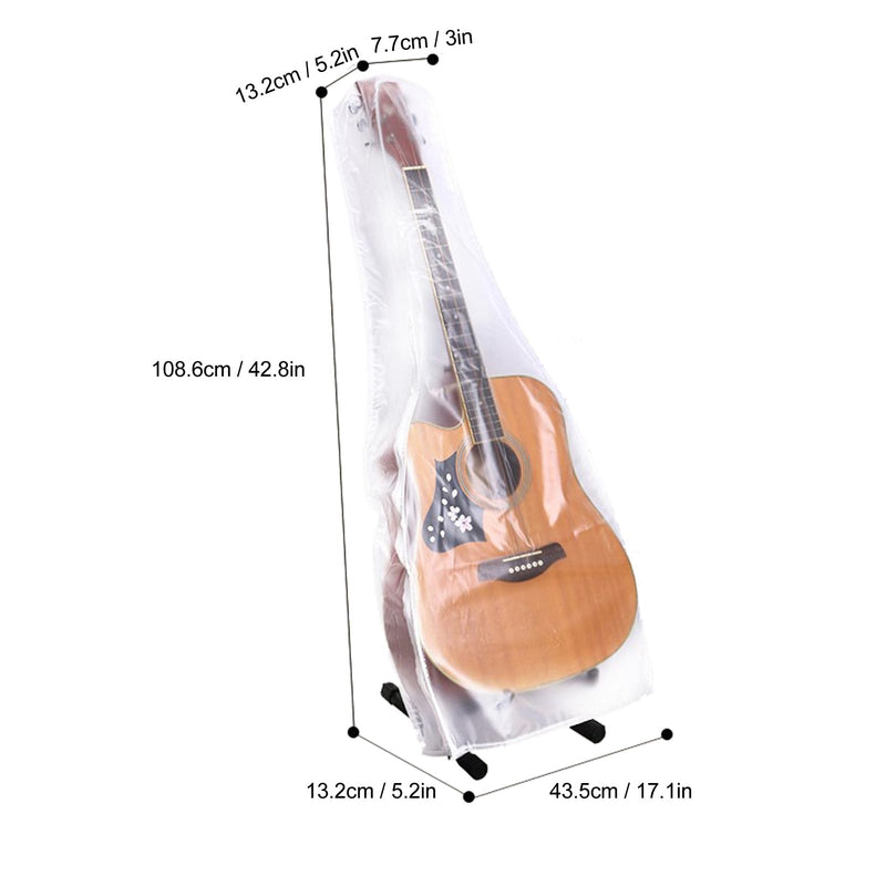 Guitar Dust Cover, Water Transparent Guitar Shell Case Dust Cover Fits Acoustic Guitar, Electric Guitar and Bass Guitars, Matte Frosted PVC, Elegant
