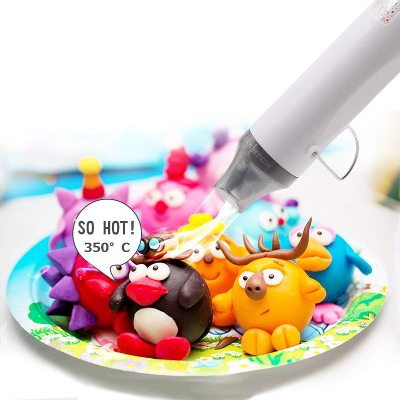 mofa Mini Heat Gun Electric 300 W Mini Shrink Heat Tool Embossing Heat Tool Mini Hot Air Gun DIY Tool (White) White