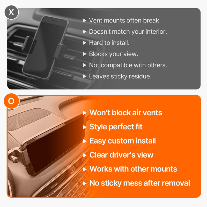 FICS Phone Holder for Hyundai Santa Fe 2021 2022 2023 Upper Trims with Wide Screen – Custom-Fit Mount for Seamless Display Integration, Interior Accessories for Navigation Use, Stable Driving View Santa Fe 2021 2022 2023 (Limited, Calligraphy)