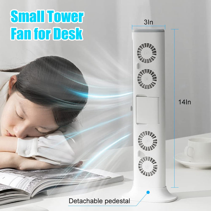 Clip On Computer Fan, Bladeless Monitor Clip On Fan | Personal Cooling Fan for Office, Quiet USB Desk Fan Small Tower Fan for Desk, Suitable for Flat and Curved Monitor, Laptop Navy