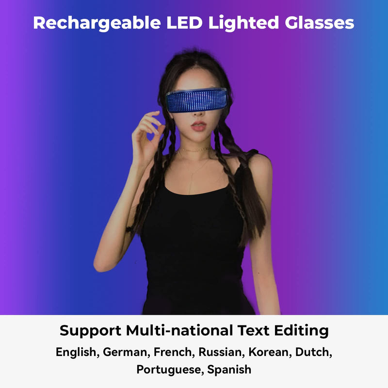 LED Glasses,Glow Light up Glasses for Adults light up sunglasses for Party, Birthday, Halloween (432 LED beads)
