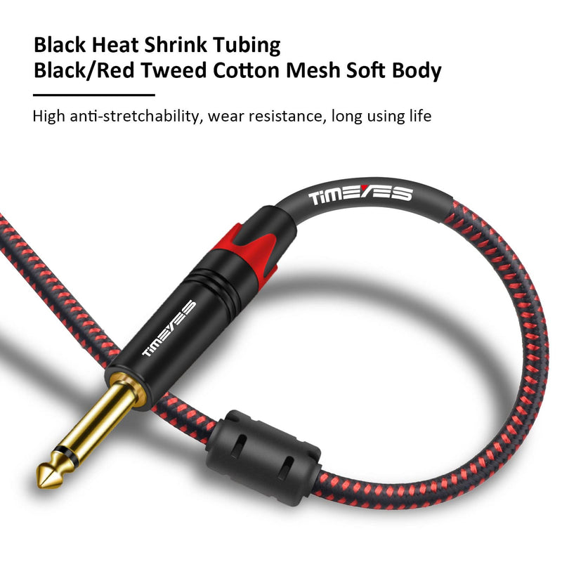 10M TS 1/4 Inch Mono Instrument Cable, 6.35mm(1/4) TS to 6.35mm(1/4) TS Audio Interconnect Cord, 1/4'' 6.5mm Male Amp Cable Cord for Electric Guitar, Bass, Keyboard, Speaker 1/4'' Jack 33FT 10M/33FT