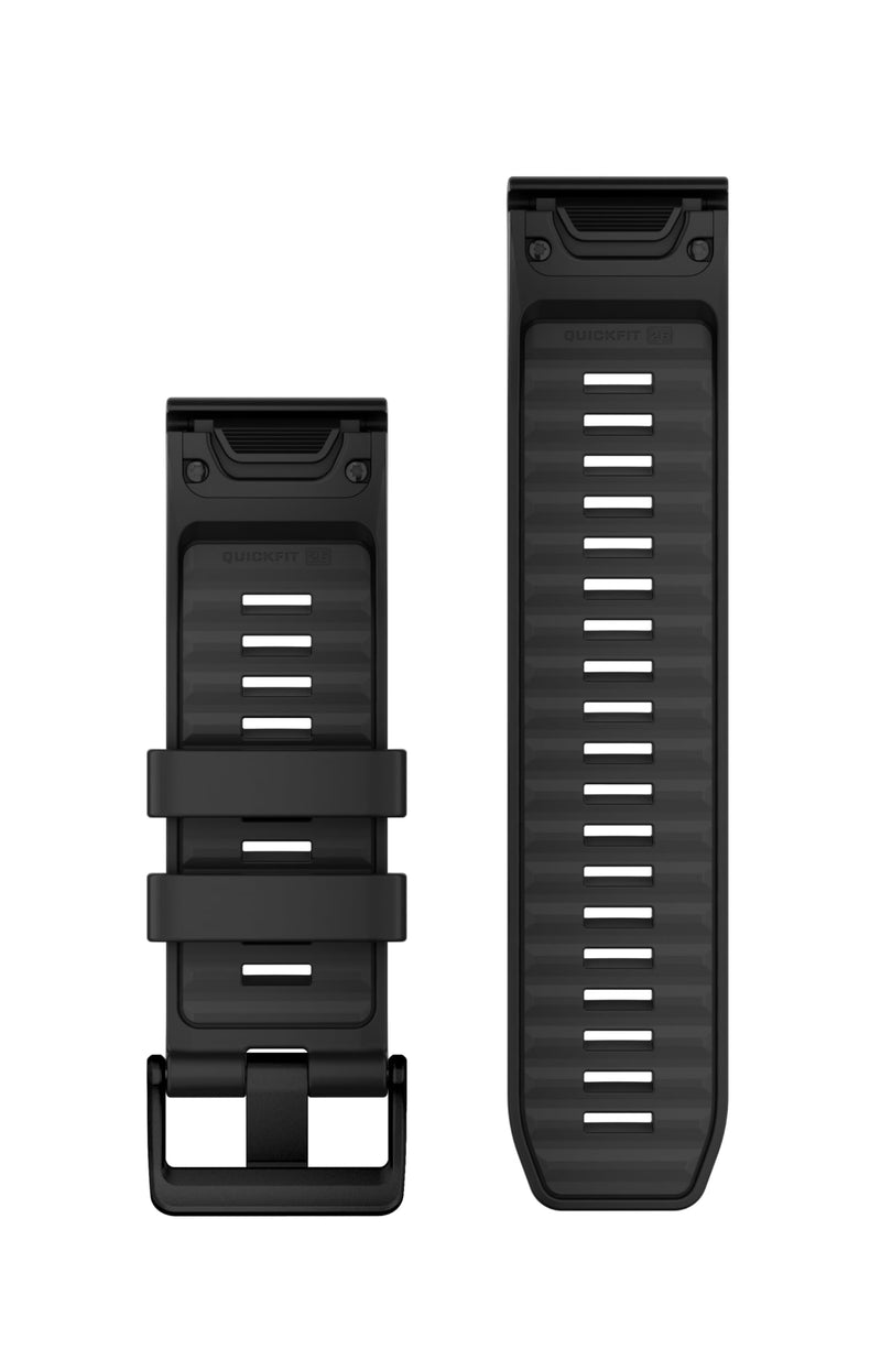 Garmin QuickFit Watch Bands (20mm), suitable for selected fēnix-, epix-, Descent-, D2-, Instinct- and Approach series smartwatches, Original accessory 26mm SILICONE Black