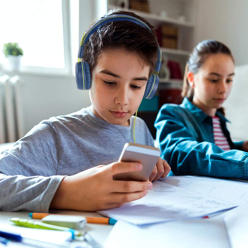 [AUSTRALIA] - M1 Kids Headphones Wired Headphone for Kids,Foldable Adjustable Stereo Tangle-Free,3.5MM Jack Wire Cord On-Ear Headphone for Children (Blue) Blue 
