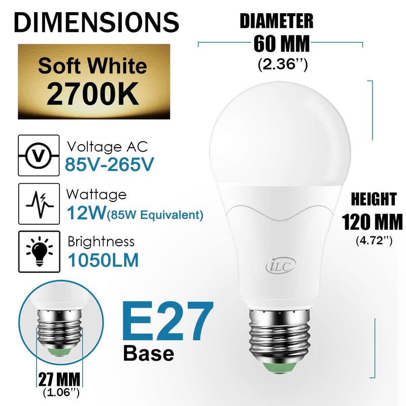 iLC LED Light Bulb Replaces 85W, 1000 Lumen, RGB Light Bulb With Remote Control, Colour Change, Warm White (2700 Kelvin), Edison E27 1 Stück (1er Pack)