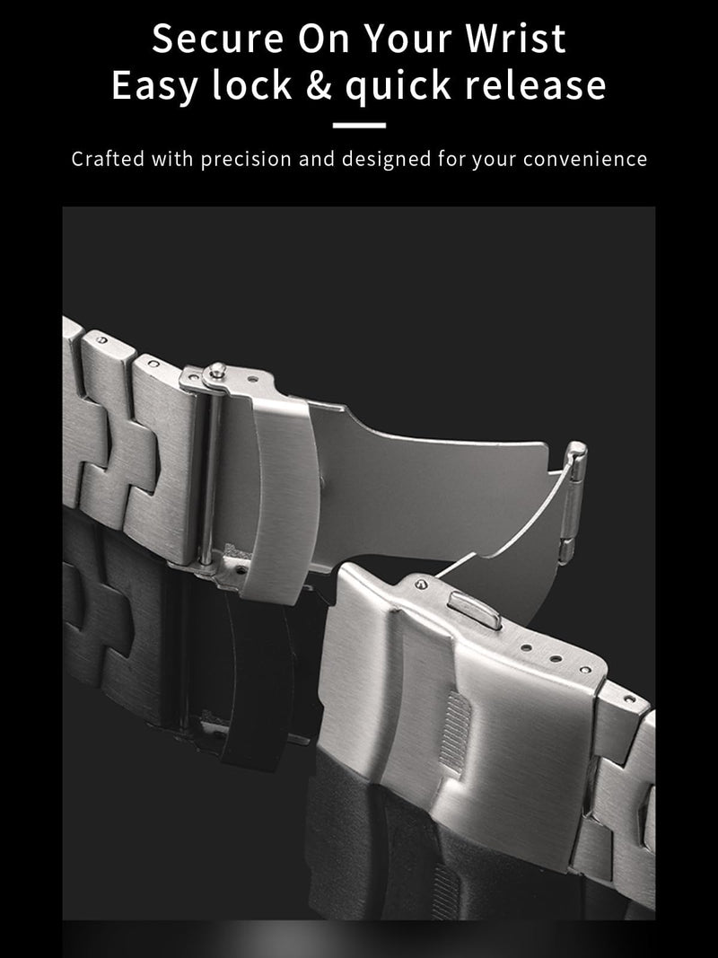 Titanium Metal Band Strap for Fitbit Versa 4 3 &Sense 2 1 Accessory | 40% Lighter than Steel,Hypoallergenic,Corrosion Resistant,Durable,Fits wrist 5.9"-8.6",Length Adjustable,Secure Clasp,for Men black 20mm