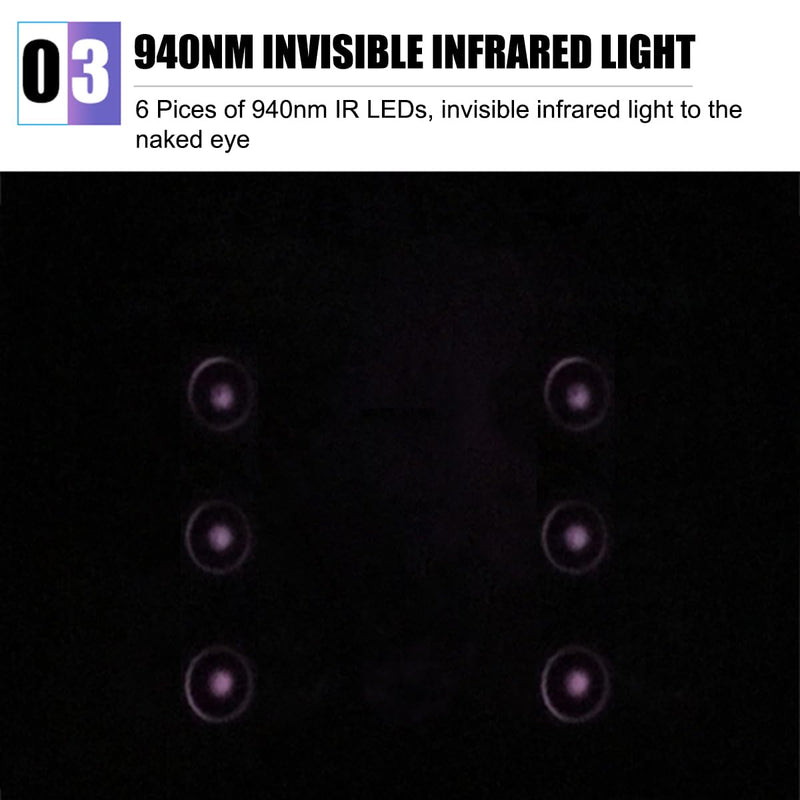Night Vision IR Illuminators 940nm Invisible 6-LEDs Infrared Light IP65 Water-Resistant Outdoor Floodlight for Security Cameras (940nm IR, 90° Angle for 4mm Lens) 940nm IR, 90° Angle for 4mm Lens