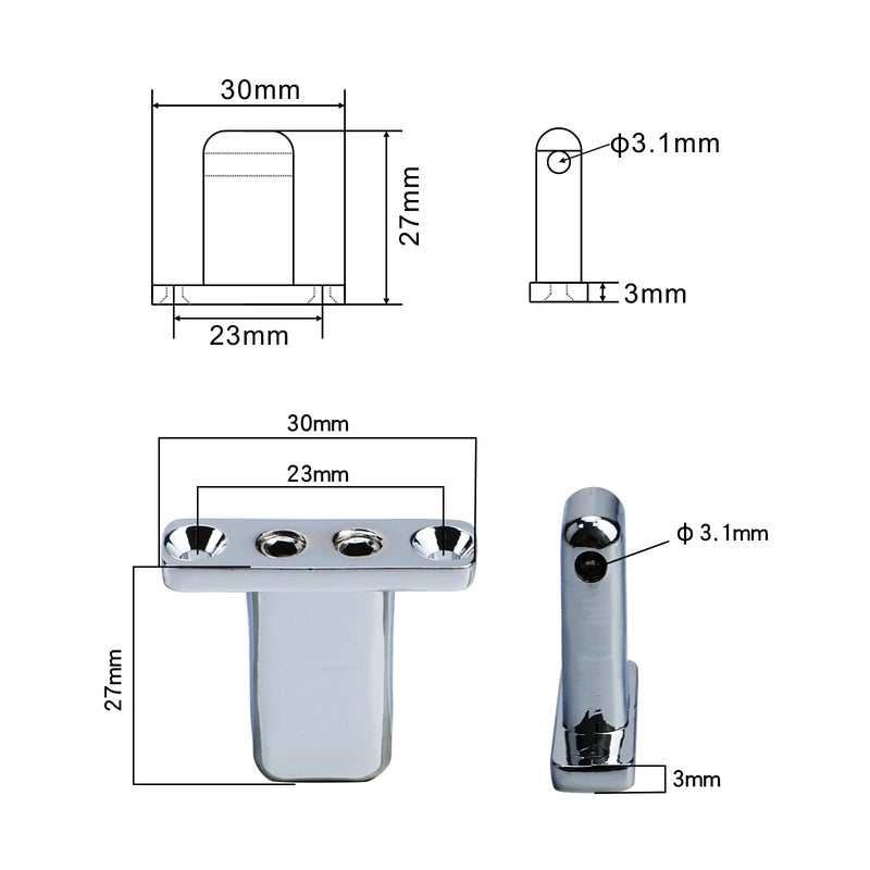 5 PCS Through-Body Guitar String Locking Nut 5 String Bass Guitar Bridge String Locks Zinc Alloy Individual String Locking for Headless Electric Bass Replacement Parts Chrome 5 Piece