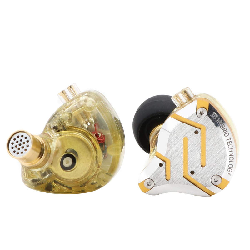 Linsoul KZ ZS10 Pro in Ear Earphones(Without Mic, Glare Yellow) +Tripowin Zonie 16 Core Cable(Recessed 2pin, 3.5mm, Gold)