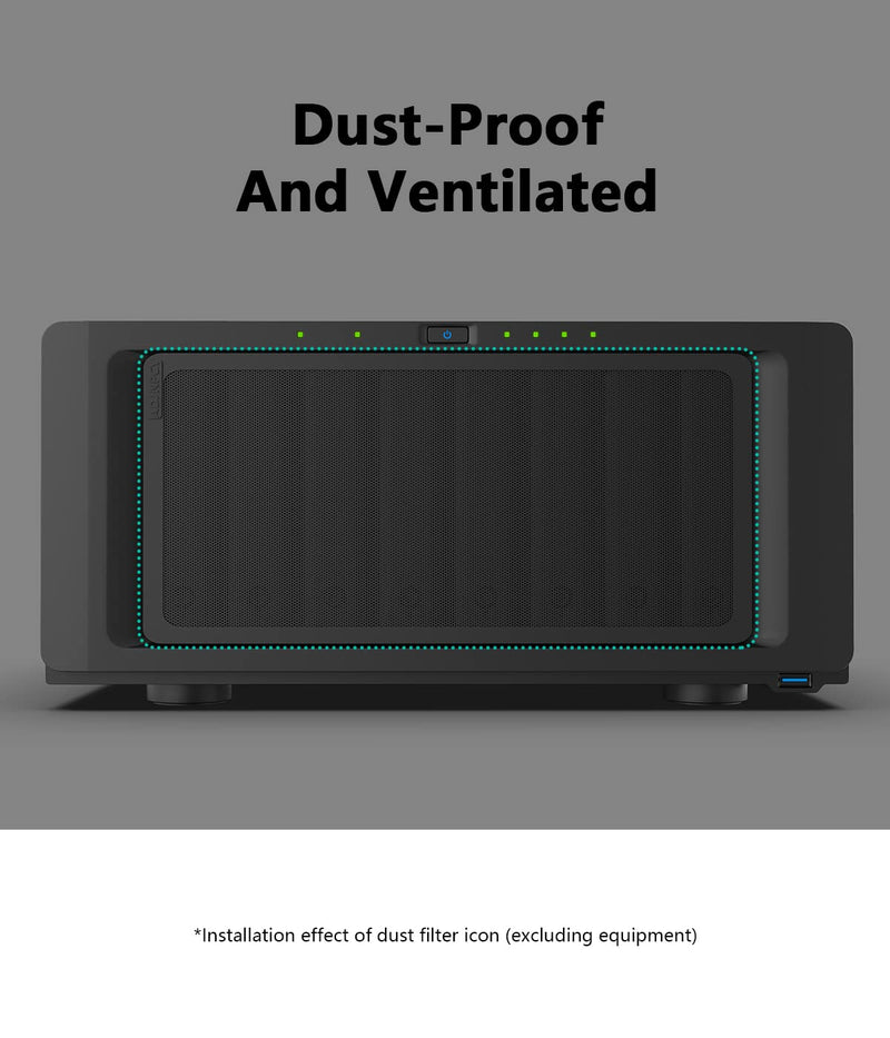 ADJNPCY Dust Filter for Synology NAS DS1821+ Dustproof PVC Cover - Black