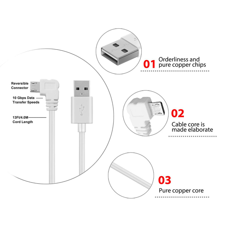 2 Pack 13FT Power Adapter Plug Charger for Arlo Pro and Arlo Pro 2, Arlo Q,Arlo Essential Spotlight, Arlo GO Indoor Camera(not for Go 2), Wyze Cam Pan v3 v2,Blink Mini Charging Cord Cable Replacement 2-Pack 13.2ft