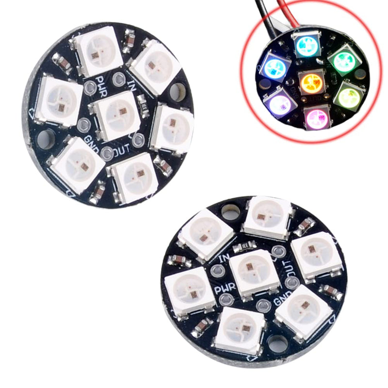 [AUSTRALIA] - WS2812 RGB LED Ring 7 x 5050 WS2812B 7 Bits with Built-in Drivers for Arduino Raspberry Pi Mirco:bit ESP32 Pack 