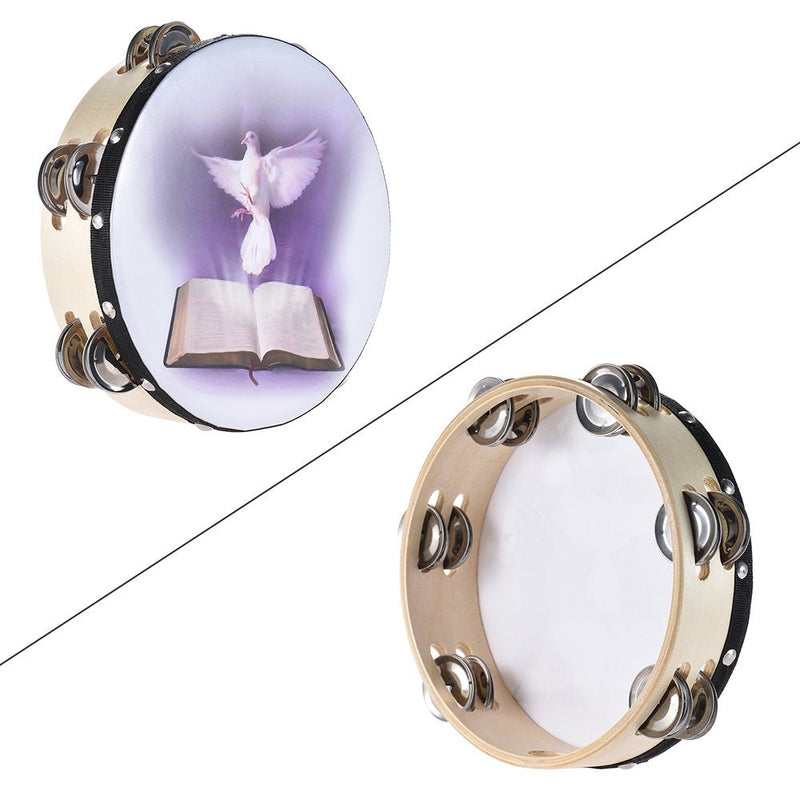 8 inch Tambourine 6 Pairs Double Metal Jingle for Church and Other Holy Occasio