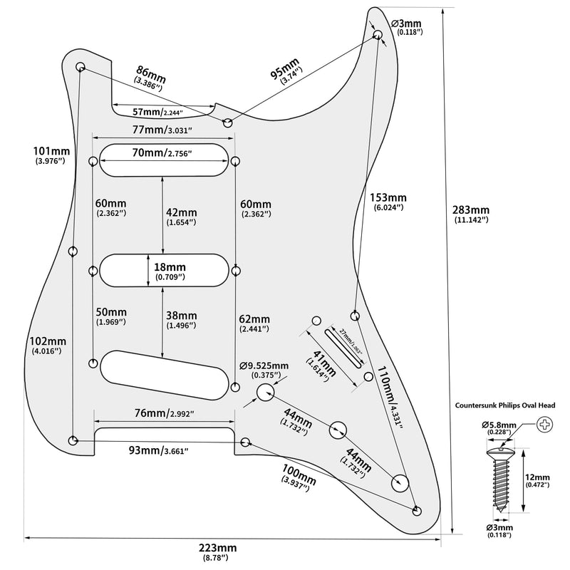 [AUSTRALIA] - Banworks CNC Processed Aluminum 8-Hole Vintage 50s ST SSS Pickguard 1 Ply Srtaight Edge Guitar Scratch Plate for Squier Classic Vibe SQ CV 50s Reissue Vintage Strat Style Electric Guitar JT/HB-15 Blue Aluminum Blue 