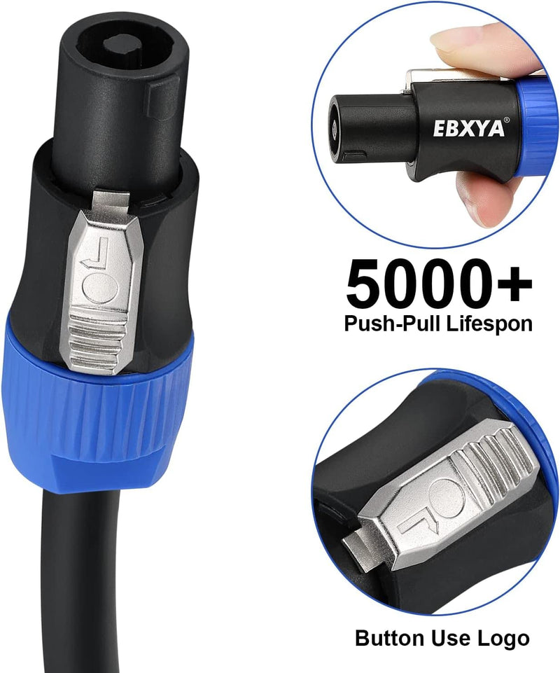 EBXYA 3 Feet Speakon Speaker Cable 12 Gauge(AWG) - Premium Speakon to Speakon Audio Cable Cord with NL4FX (NL4FC) Connector - 4 Conductor 3 Feet /1 Meter