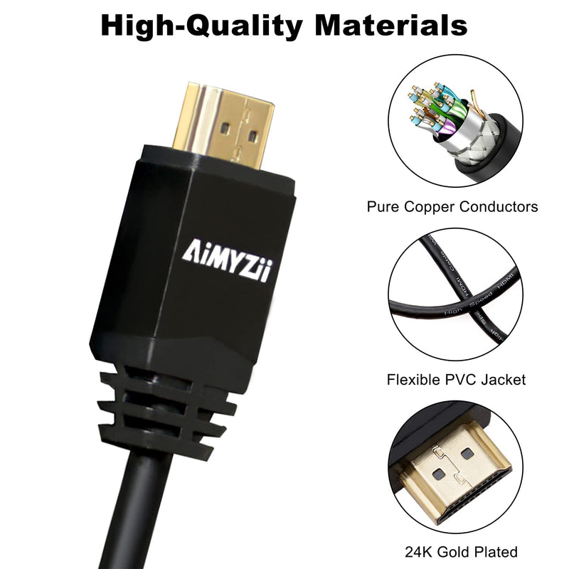 HDMI Cable 100 Feet Aimyzii 4K HDMI 2.0 Cable with Built-in Signal Booster Support 4K 3D 2160P 1080P HDCP2.2 Ethernet ARC and Bandwidth 18Gbps-Black