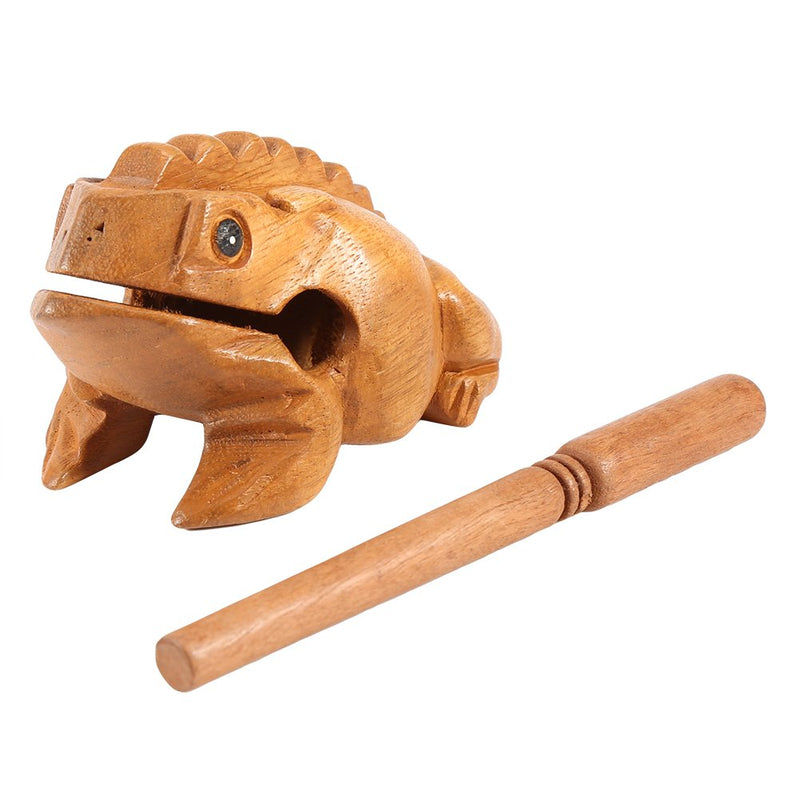 GLOGLOW Wooden Frog Guiro Rasp, Thailand Traditional Craft Musical Instrument Tone Block (12.7CM/5Inch)