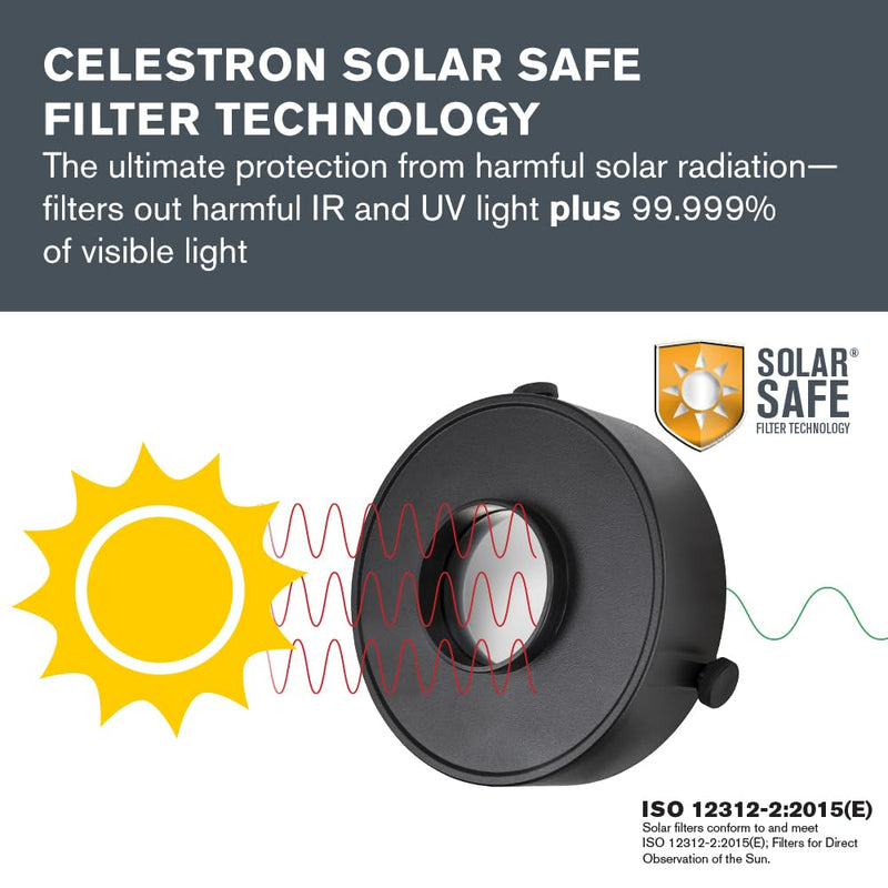 Celestron – EclipSmart Safe Solar Eclipse Telescope Filter – Meets ISO 12312-2:2015(E) Standards – Works with Existing 70mm AZ & EQ Telescopes – Observe Solar Eclipses and Sunspots – Safe, Snug Fit AM70 / 70LT