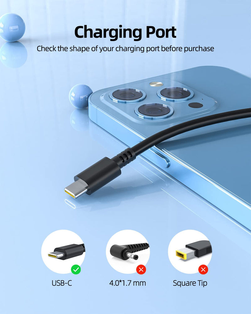 Charger for Lenovo Laptop, Thinkpad, Yoga, USB C, 65W 45W (UL Safety Certified)