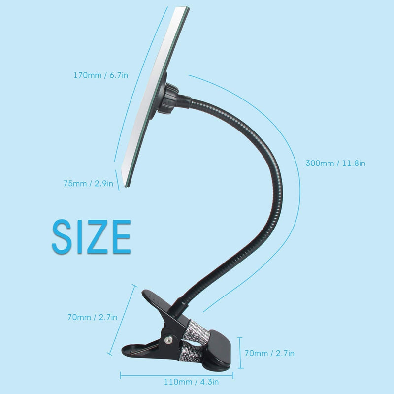 Clip On Cubicle Mirror, Computer Rearview Mirror, Convex Mirror for Personal Safety or Security Cabinet Desk Rear View Monitors (7.28" Rectangle Mirror) by CQNET