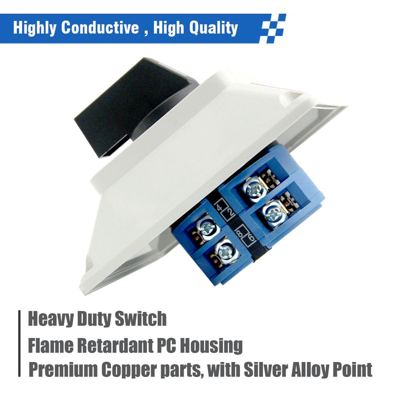 [AUSTRALIA] - 40A Rotary Changeover Switch with Box, 660V 3 Position 2 Phase 8 Terminals, 2-Way 2NO 2NC Universal Selector Switch with Yellow Fork Terminals IP65 CE 26-40/D202.2D 