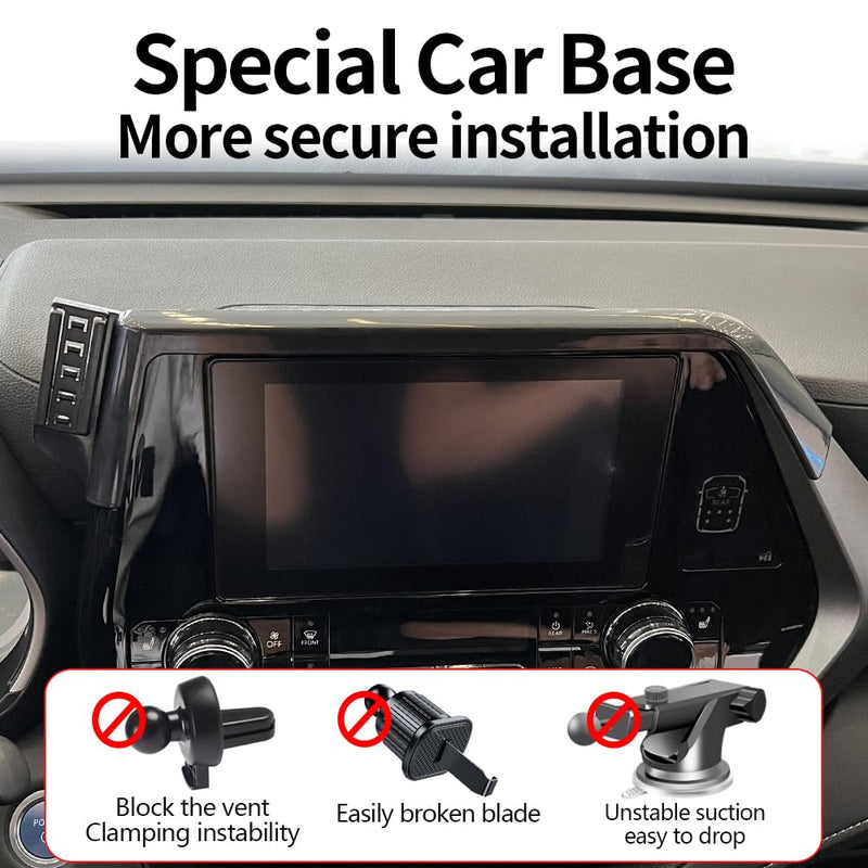Car Phone Holder for Toyota Highlander 2020 2021 2022 2023 2024 2025 2026【8 inch Screen 】 Auto Accessories Dashboard Cell Mobile Phone Mount Holders case Accessory（Not Fit Grand Highlander） for Highlander 2020-2026【8 inch Screen 】