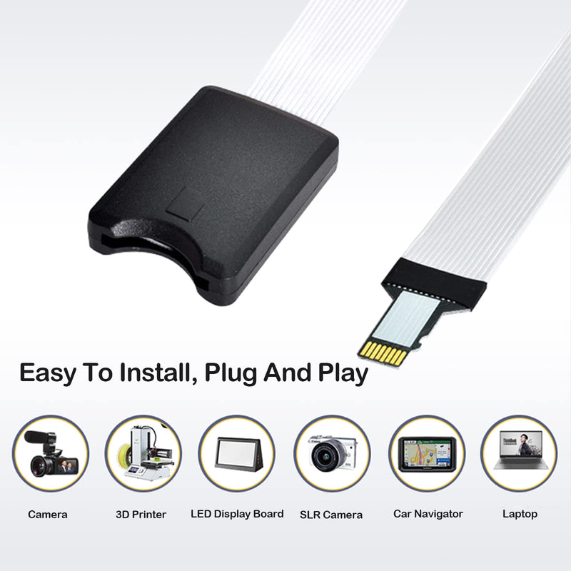 ASHATA Micro SD to Micro SD Card Extension Cable Adapter Flexible Extender with Case, TF to TF Extender Cable for 3D Printer/Car/GPS/Camera/DVD/DVR/LED Display Board (60CM) 60CM