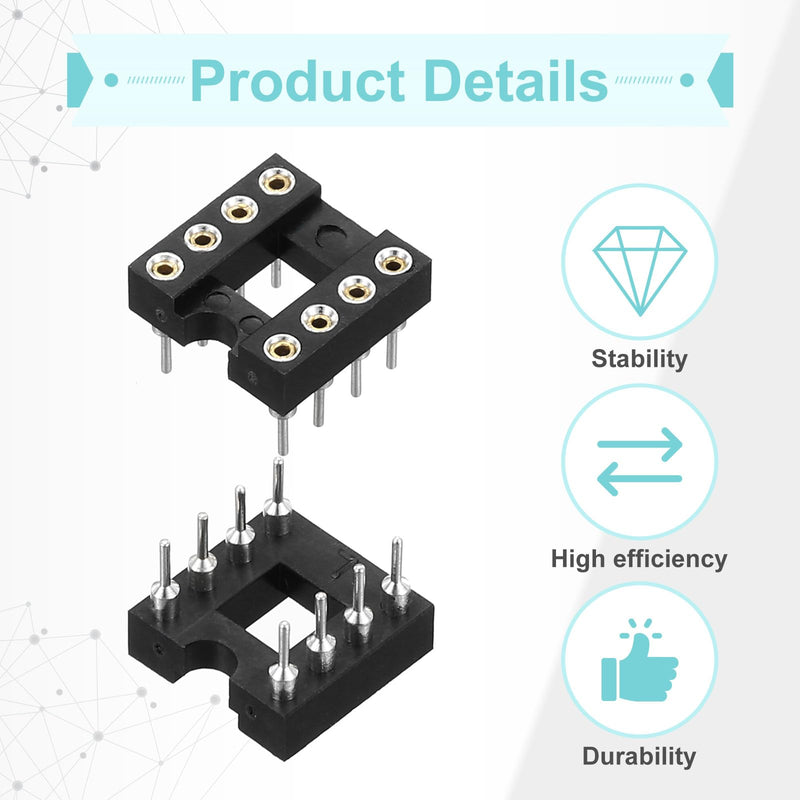[AUSTRALIA] - QUARKZMAN Pack of 30 DIP IC Chip Socket Adapter 8 Pin IC Assortment Kit 2.54 mm / 0.1 Inch Pitch for Breadboard Project, PCB Board Design 