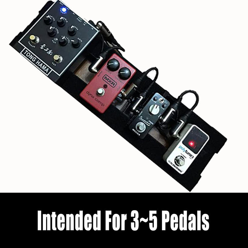 16" Guitar Pedalboard with Tubular Aluminum Frame & Hard-Anodized Finish, Ultra-Sturdy & Scratch-Resistant Portable Board for 3-5 Pedals, Includes Velcro, Power Cables & Zip Ties 16 INCH Black
