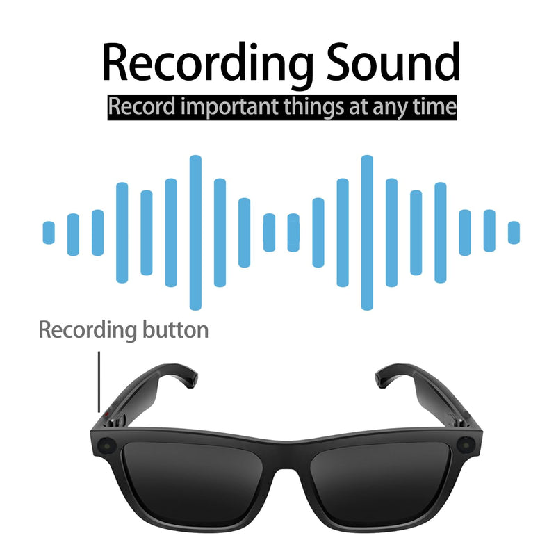 Smart Glasses with Camera, 1080P HD Video Glasses, UV Protection Sunglasses with AI Real-Time Translation, Bluetooth Audio, Recording sound, and Voice Assistant, for Travel, Outdoor, Men and Women