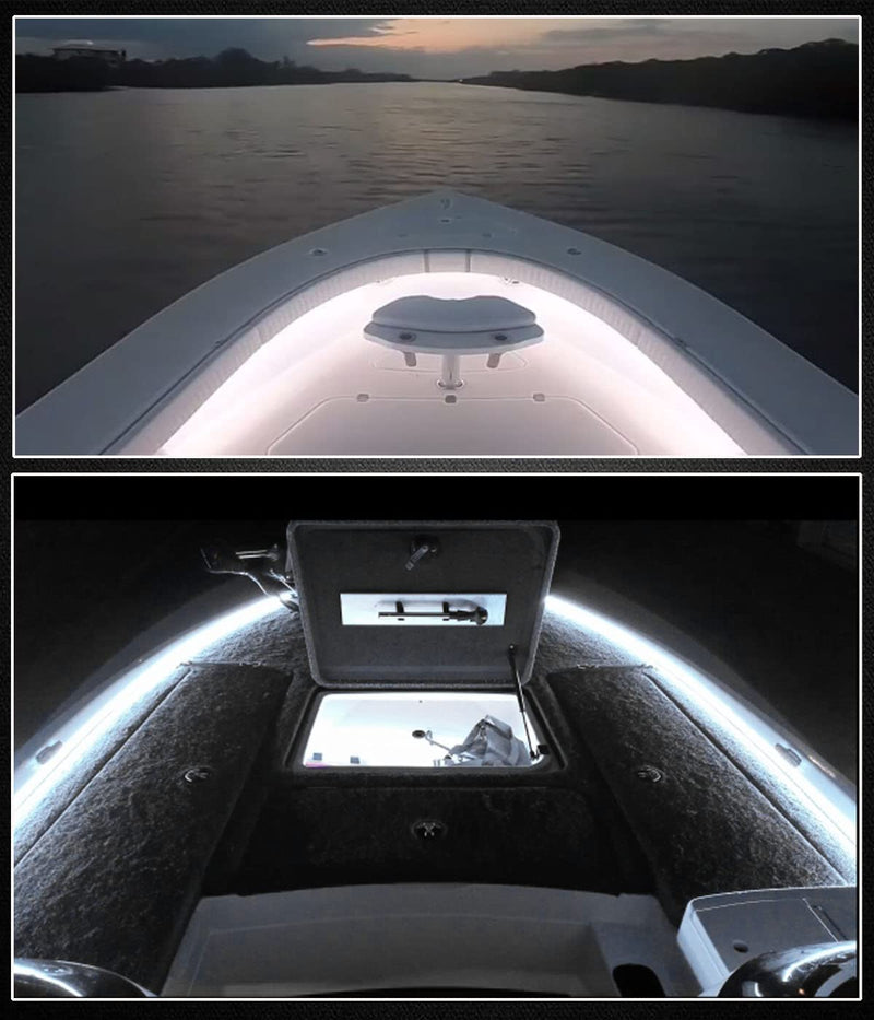 [AUSTRALIA] - Seaponer Marine Led Strip Lights, Pontoon Light Strip for Jon Bass Boat Sailboat Kayak, Marine Led Lights for Boats Deck Light Light Courtesy Interior Lights Fishing Night, 12v, 10m(32.8ft) (wihte) wihte 