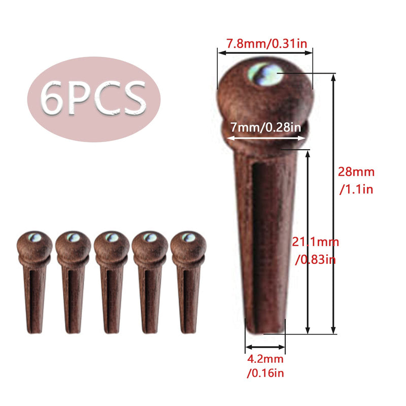 [AUSTRALIA] - 6 String Acoustic Guitar Bridge Bone Bridge Saddle and Nut, Rosewood Acoustic Guitar Bridge Pins with Bridge Pin Puller Remover, Acoustic Guitar Bridge Replacement Parts 