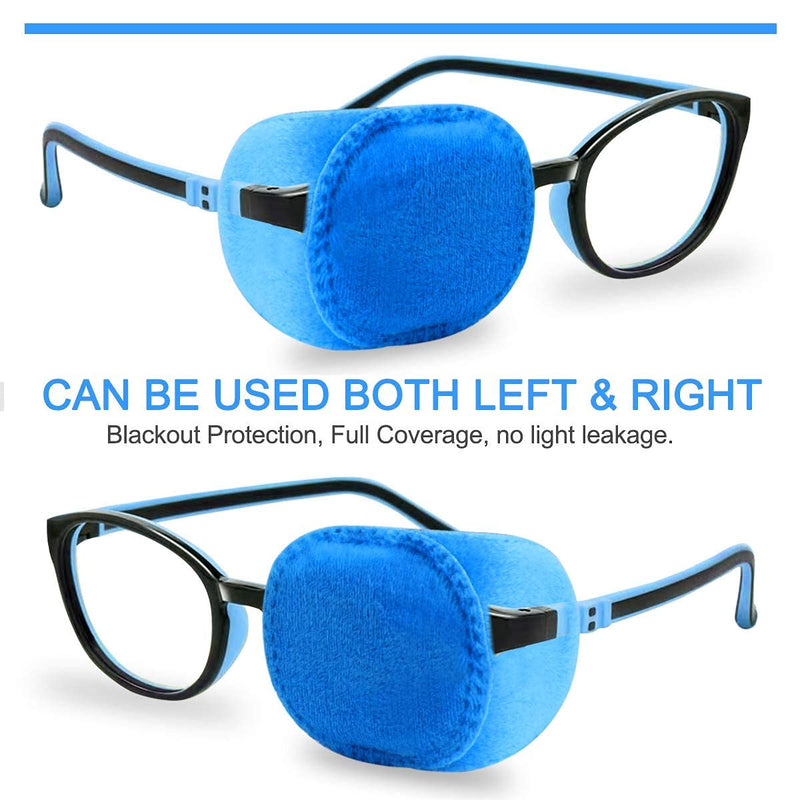[AUSTRALIA] - 4 Pack Eye Patches for Kids Girls Boys, Right & Left Eye Patch for Glasses, Lazy Eye Patch for Children Treating Lazy Eye Amblyopia Strabismus and After Surgery (Blue) Blue 