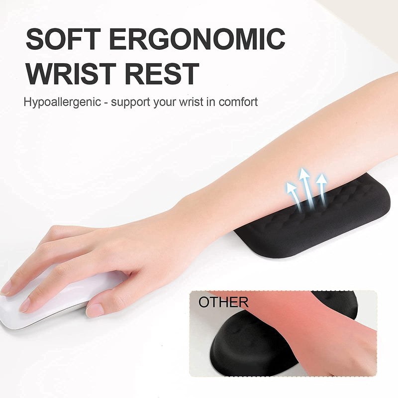 VAYDEER Ergonomic Wrist Rest Pad Armrest Pad Elbow Rest Pad, Prevent Hands Becoming 'Mouse Hand' Relieve Elbow Pain Computer Armrest Arm Wrist Rest Support Mouse Pad for Desk(6.3X4.3X0.76inches Black) Medium arm rest x 1pc