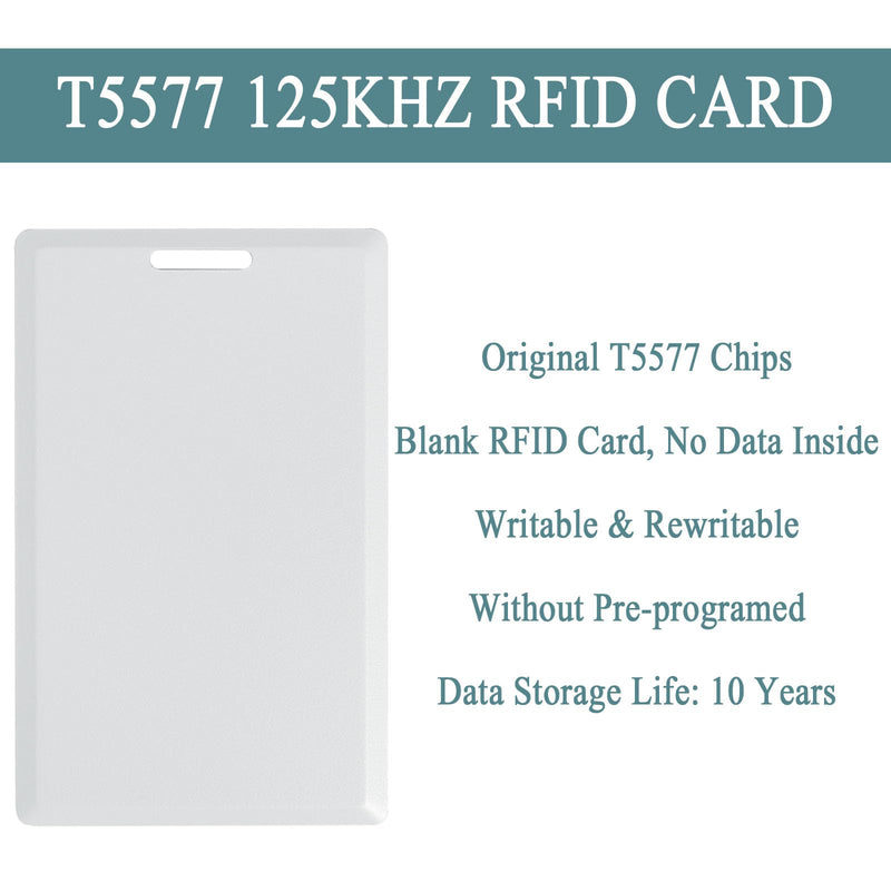 12 PCS T5577 Thick Smart Cards, Contactless 125khz RFID Rewritable Proximity Clamshell Weigand Prox Card, Compatible with 1386 1326 H10301 Format Readers and Keyless Entry Access Control Systems 12 PCS