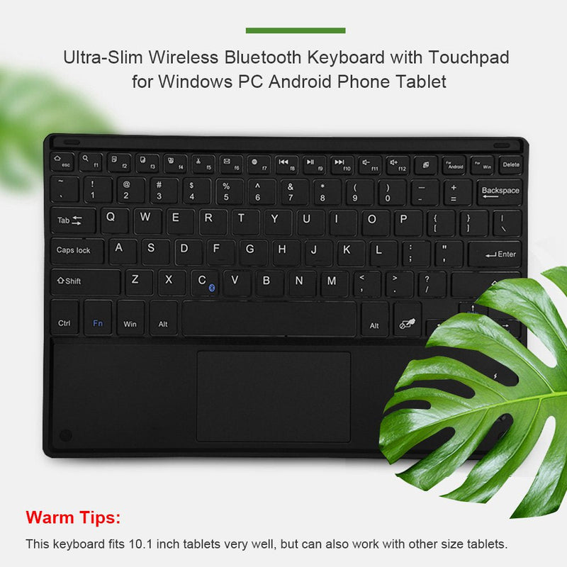 Ultra-Slim Bluetooth Keyboard, Portable Wireless Bluetooth Keyboard with Touchpad for Windows PC Android Phone Tablet