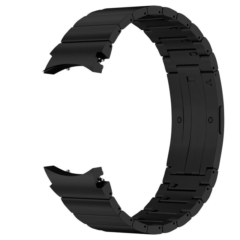 LDFAS Compatible for Samsung Galaxy Watch 7/6 Classic 43mm 47mm/5 Pro 45mm Bands, 20mm Titanium Metal Watch Strap with Curved Buckle Compatible for Samsung Galaxy Watch FE/6/5/4 40mm/44mm Band Black