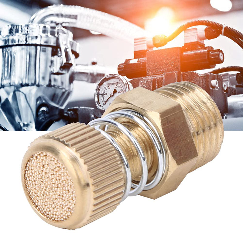 10 Pcs Threaded Pneumatic Silencer Brass BSPT Male Thread Solenoid Valve Muffler Muffler (1/4) 1/4