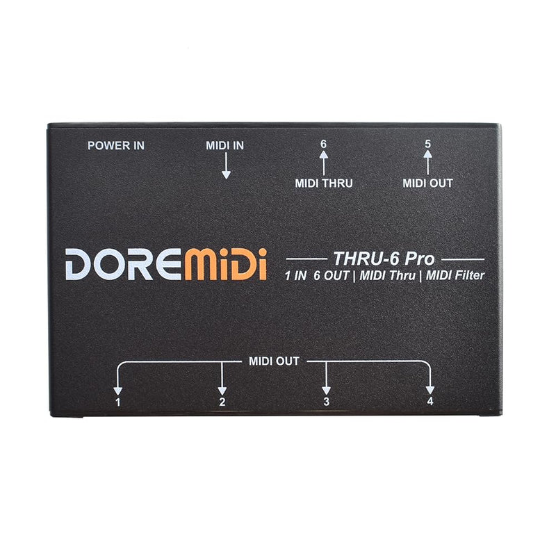 MIDI THRU-6 Pro Box MIDI Splitter + Filter Be Used To Convert 1 MIDI Input Into 6 MIDI Outputs + USB MIDI Output