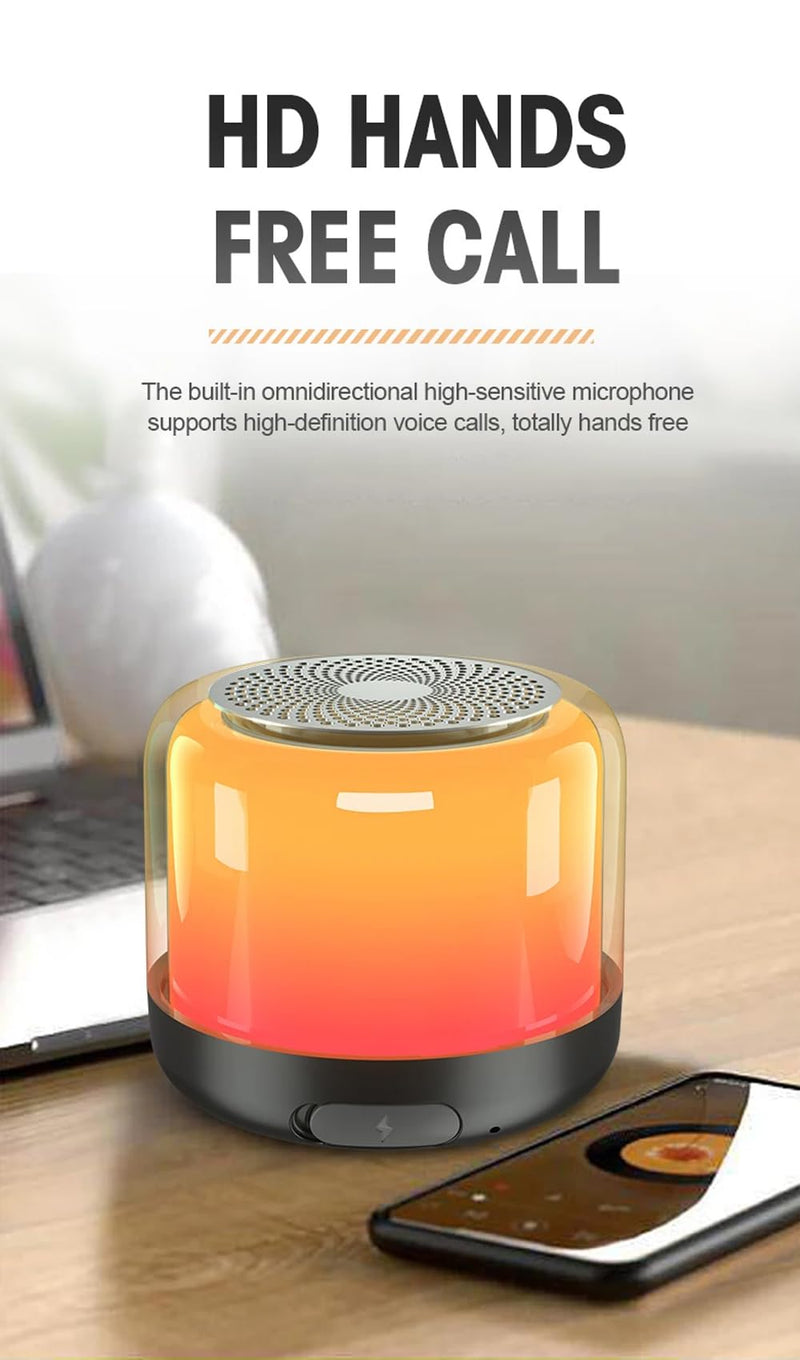 Portable Bluetooth Speakers with Colorful Lights, Loud Sound, Small Bluetooth Speaker with Wireless Stereo Pairing, HiFi Sound, Long Playtime,for Shower,Home,Outdoor-W
