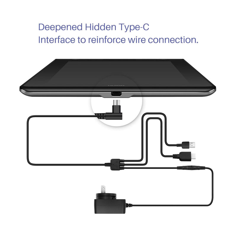 3 in1 HDMI Cable for Huion Graphics Drawing Tablet Kamvas Pro 16 Pro 13 Pro 12 (CB01)