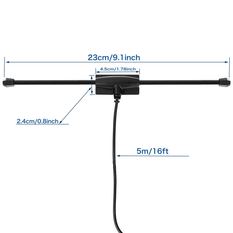 Universal FM Radio Dipole Antenna Screw F Male Plug for Home AV Audio Stereo Receiver Indoor 75 Ohm 16ft