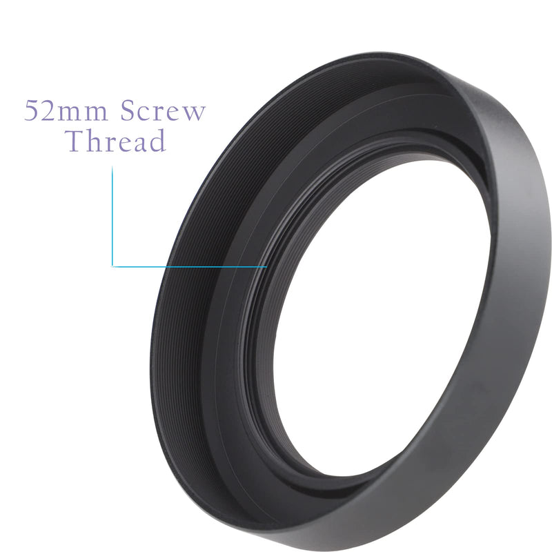 Haoge Metal Lens Hood for Nikon NIKKOR Z 40mm f/2, Z 28mm f/2.8, Z 28mm f/2.8 (SE) Lens,Screw Hood, Compatible with 52mm UV Filters and 52mm Lens Cap